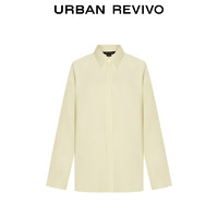 URBAN REVIVO 女士都市通勤简约纯色百搭长袖衬衫 UWG240124 米白 XS