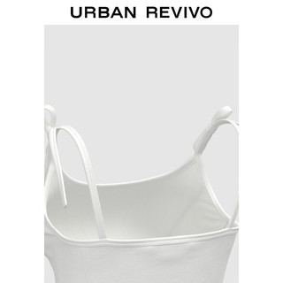 URBAN REVIVO 女潮流休闲小众设计感绑带显瘦背心 UWV440187 本白 XS