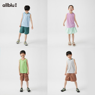 幼岚（ALLBLU）幼岚「OO布」微孔洞洞小背心有洞而不透快干强透气舒适24夏儿童   淡花灰 120