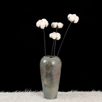 有逸干花 手工棉花5头棉花 木棉花花束干花真花客厅装饰插花拍摄道具 一支一朵棉花 4支价格(不含瓶）