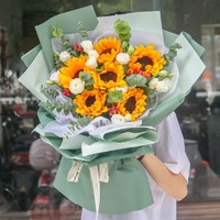艾斯维娜 母亲节鲜花速递向日葵混搭花束生日礼物全国同城配送 6朵向日葵大气款