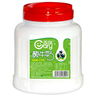 新疆天润酸奶原味益家润康全脂发酵乳水果捞 2.4斤盖瑞桶装酸奶(加量不加价
