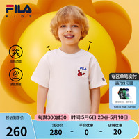 FILAxWiggleWiggle斐乐儿童童装2024夏季小童凉感T恤男童短袖 标准白-WT 120cm