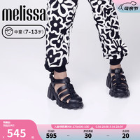 Melissa（梅丽莎）2024凉鞋儿童果冻配色经典齿轮罗马鞋33981 黑色 (AT331) 32码 210mm