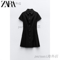 zara24夏季 女装 衬衣式连衣裙 2674782 800 黑色 l(175/96a)