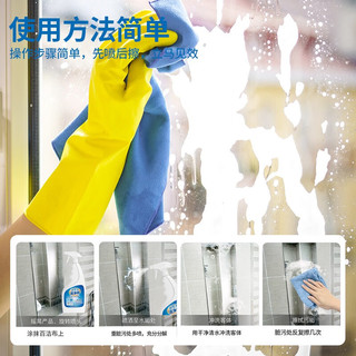 它护浴室瓷砖清洁剂卫生间玻璃顽固水垢清洗剂强力去污去黄除水渍 玻璃清洁剂2瓶装+喷头