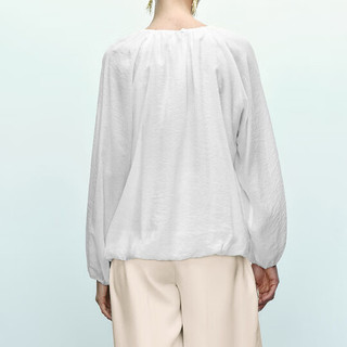 URBAN REVIVO 女士法式温柔气质镂空宽松罩衫衬衫 UWG240095 本白 L