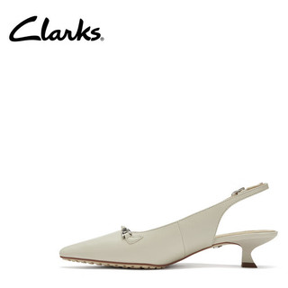 Clarks 其乐 露娜小姐系列 女士镂空尖头凉鞋 261782304 白色 37.5