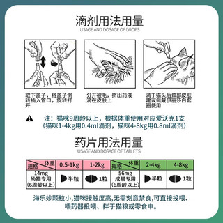 爱沃克驱虫体内外一体拜耳驱虫滴剂宠物猫咪驱虫药猫德国艾沃克 【大猫组合】爱沃克3支+海乐妙3粒