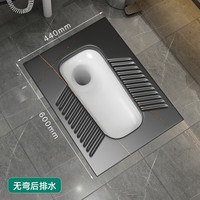 MANKEIPOLO 黑色岩板蹲便器套装蹲坑式马桶家用蹲厕蹬便池陶瓷蹲坑防臭卫生间大便器冲水箱整套装 MK808黑岩板C款无弯后排（单蹲便无水箱）