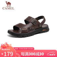 骆驼（CAMEL）男士凉鞋牛皮革两穿商务凉拖 G14M211623 棕色 41 
