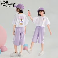 百亿补贴：Disney 迪士尼 女童夏季套装炸街新款儿童夏装女孩中大童七分裤两件套洋气