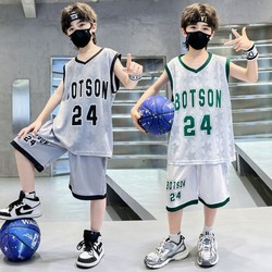 男童夏季篮球服运动套装中大童儿童速干球衣无袖透气运动衣两件套