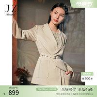 Juzui 玖姿 ·安娜蔻简约风设计腰带天丝羊毛西装休闲外套女2024春季 杏色 XS