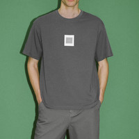 URBAN REVIVO 男士创意贴章短袖T恤 UMF440071 中灰 XL