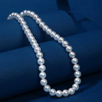 千叶 珠宝AKOYA海水珍珠小米珠项链18k金极强光小灯泡气质优雅女款