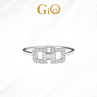 GiO珠宝 18K金天然钻石戒指璀璨群镶真钻时尚优雅款节日送礼物