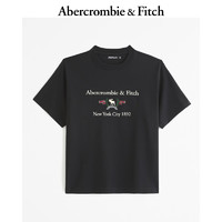 ABERCROMBIE & FITCH【重磅T】男装女装装 24春夏小麋鹿圆领T恤 358443-1 黑色 M (180/100A)