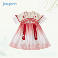 JELLYBABY 宝宝唐装 中国风连衣裙 兔越莓梢-粉色 130cm