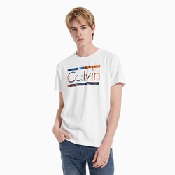 卡尔文·克莱恩 Calvin Klein CK Jeans男女情侣中性时尚数码彩色LOGO印花圆领短袖T恤J319929
