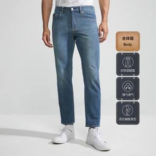 卡尔文·克莱恩 Calvin Klein CK Jeans春秋男士休闲通勤简约贴片合体弹力洗水牛仔裤J323116