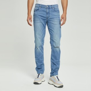 卡尔文·克莱恩 Calvin Klein CK Jeans春秋男士时尚合体简约刺绣潮流破洞洗水牛仔裤J320647