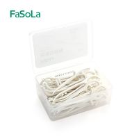 FaSoLa 牙线盒装 经典细牙线剔家庭装安全牙线棒牙签便携50支白色