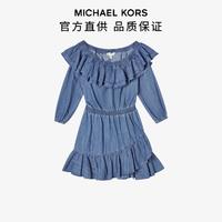 MICHAEL KORS 迈克·科尔斯 MK/春秋减龄荷叶边领裙子牛仔连衣裙