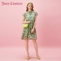Juicy Couture 橘滋 秘密花园Logo花卉印花系带连衣裙