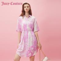 Juicy Couture 橘滋 热带微风Logo金属牌晕染纹理衬衫式连衣裙
