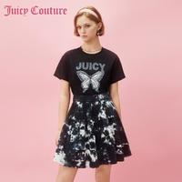 Juicy Couture 橘滋 星城剪影Logo金属牌扎染针织半截裙
