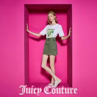 限尺码：Juicy Couture 橘滋 彩色牛仔系列logo立体绣花直筒半裙