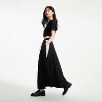 VERO MODA 2024早春休闲长款撞色时尚百搭个性半身裙女