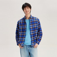 TOMMY HILFIGER Tommy Jeans 男纯棉复古字母提花格纹宽松落肩衬衫外套17245