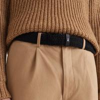 Tommy Hilfiger 男时尚简约小旗标针扣式休闲织腰带10321