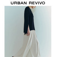 URBAN REVIVO 女士都市魅力通勤宽松垂感高腰阔腿裤 UWG64003 米白 XS