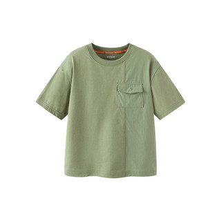 迷你巴拉巴拉男童短袖T恤夏季速干凉感亲子装父子装宽松T恤上衣 粉绿40333 110cm
