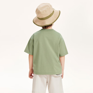 迷你巴拉巴拉男童短袖T恤夏季速干凉感亲子装父子装宽松T恤上衣 粉绿40333 110cm