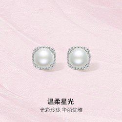 ZHOU LIU FU 周六福 S925银耳钉淡水珍珠耳饰女气质复古珍珠耳环高级感银耳饰