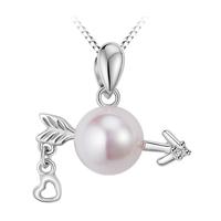 千足珍珠 爱神之箭淡水珍珠吊坠合成立方氧化锆