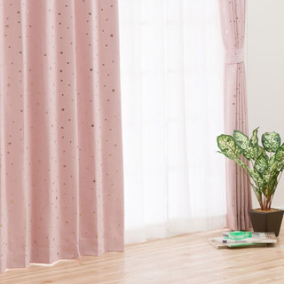 NITORI宜得利家居 客厅居家布艺窗帘遮光成品窗帘斯泰拉 粉色 宽1.5*高1.78*1片