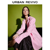 URBAN REVIVO 女士翻驳领宽松西装外套 UWJ140014 冷粉色 S