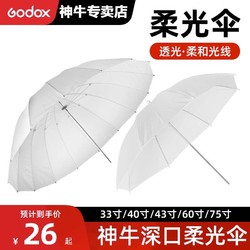 Godox 神牛 柔光傘33-40-43英寸反光傘攝影傘證件傘影樓傘人像靜物傘遮光傘