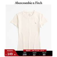 Abercrombie & Fitch 女装 24春夏基本款小麋鹿圆领短袖T恤 358127-1 浅棕色 XXS (160/80A)尺码偏小选大一码