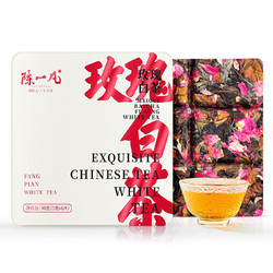 陈一凡 茶叶 白茶 福鼎白茶寿眉玫瑰花茶玫瑰白茶礼盒小方片30g