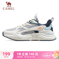 CAMEL 骆驼 复古休闲鞋男撞色拼接透气运动鞋子 K13C39L7004 米色 40