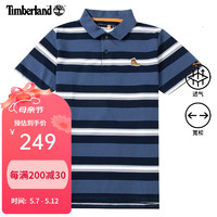 Timberland POLO衫男夏季新款城市户外日常通勤时尚条纹撞色短袖A61RD