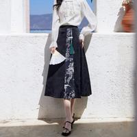 蘇醒的樂園 2024夏季女中國風復古馬面裙氣質半身裙