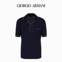 GIORGIO ARMANI 乔治·阿玛尼 男士短袖POLO衫 3DSF60SJNLZ 深蓝色 XL