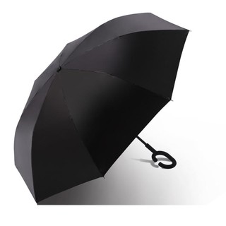 双层防晒遮阳伞长直柄晴雨两用伞防紫外线个性反向雨伞男女